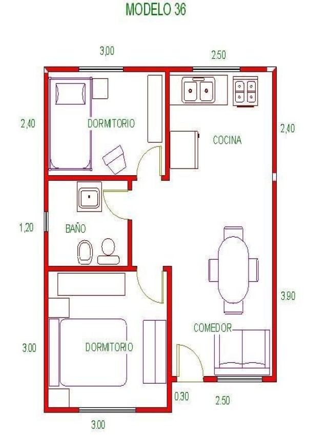 Arriba 92+ Foto 2 habitación planos de casas pequeñas en 3d El último