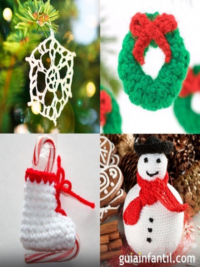 Sintético 99+ Foto adornos para el árbol de navidad tejidos a crochet Mirada tensa