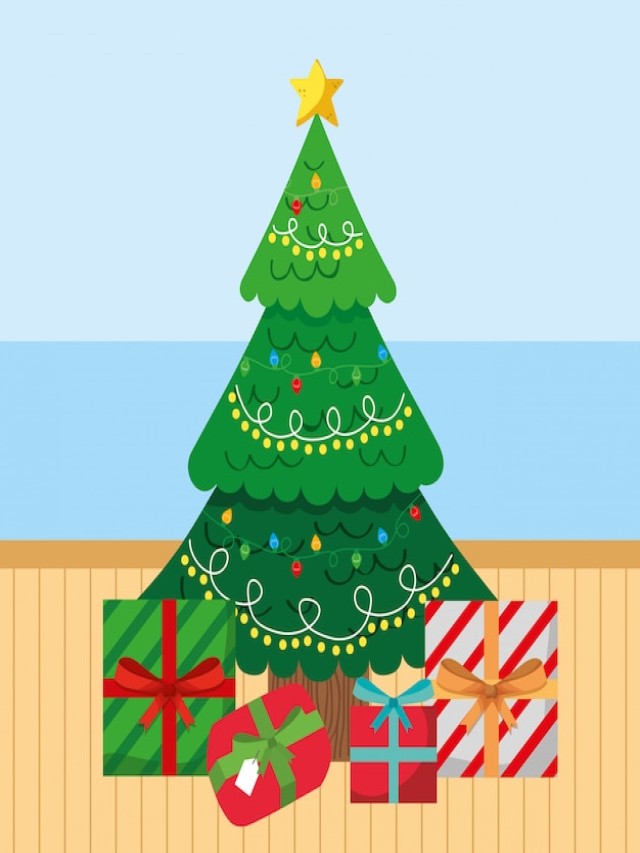Sintético 96+ Foto arbol de navidad dibujo con regalos Lleno