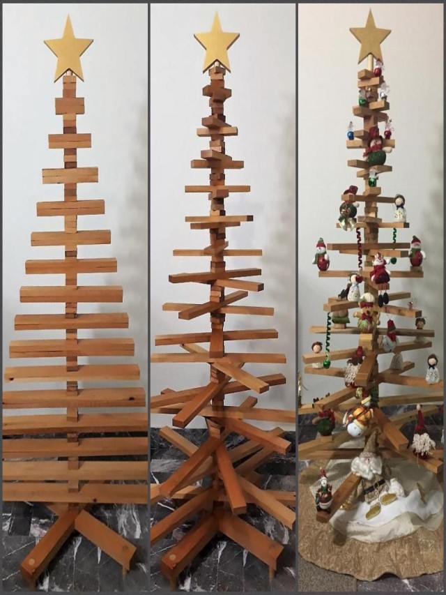 Sintético 95+ Foto arbol de navidad hecho de madera Actualizar