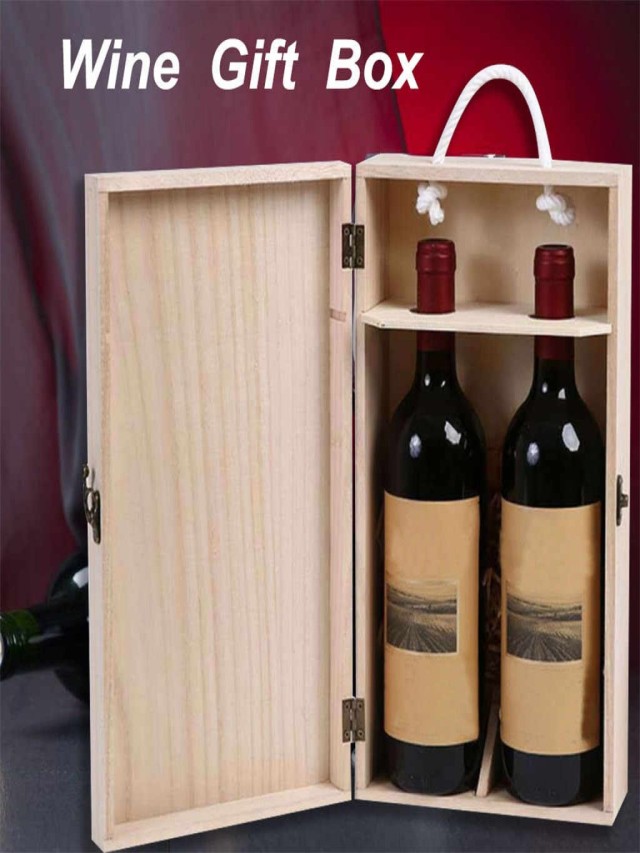 Álbumes 101+ Foto cajas para botellas de vino de madera Cena hermosa