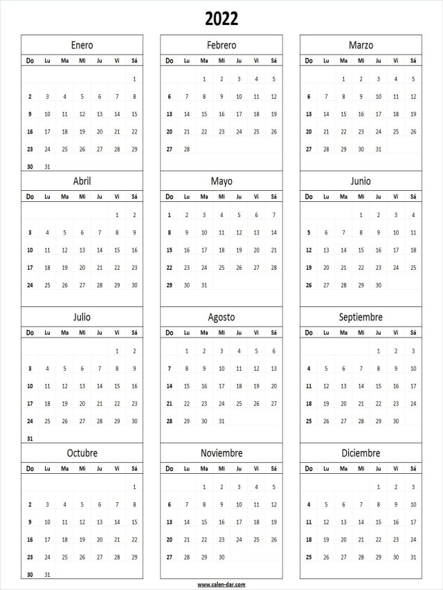 Arriba 103+ Foto calendario anual 2022 para imprimir pdf Actualizar