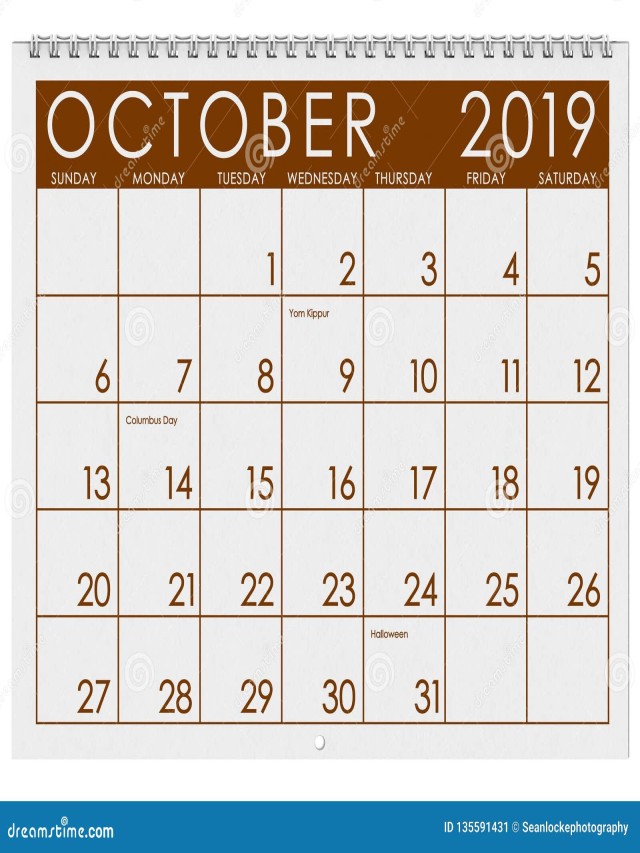 Arriba 103+ Foto calendario del mes de octubre 2019 para imprimir Lleno