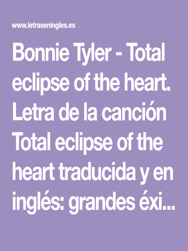 Sintético 100+ Foto cancion de eclipse total del amor en ingles Actualizar