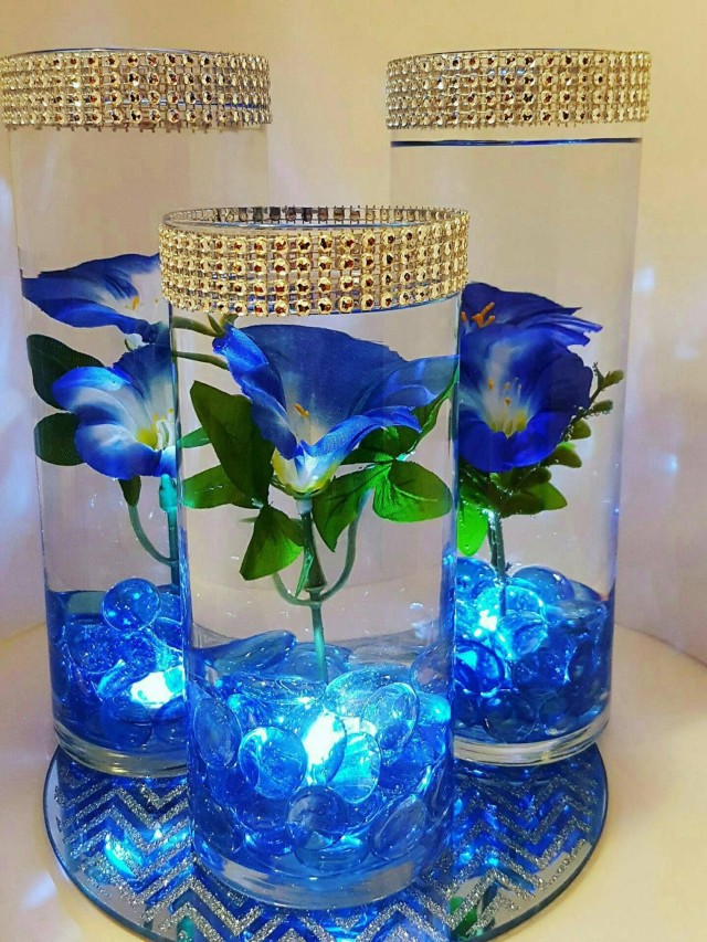 Arriba 105+ Foto centros de mesa con flores azules Lleno