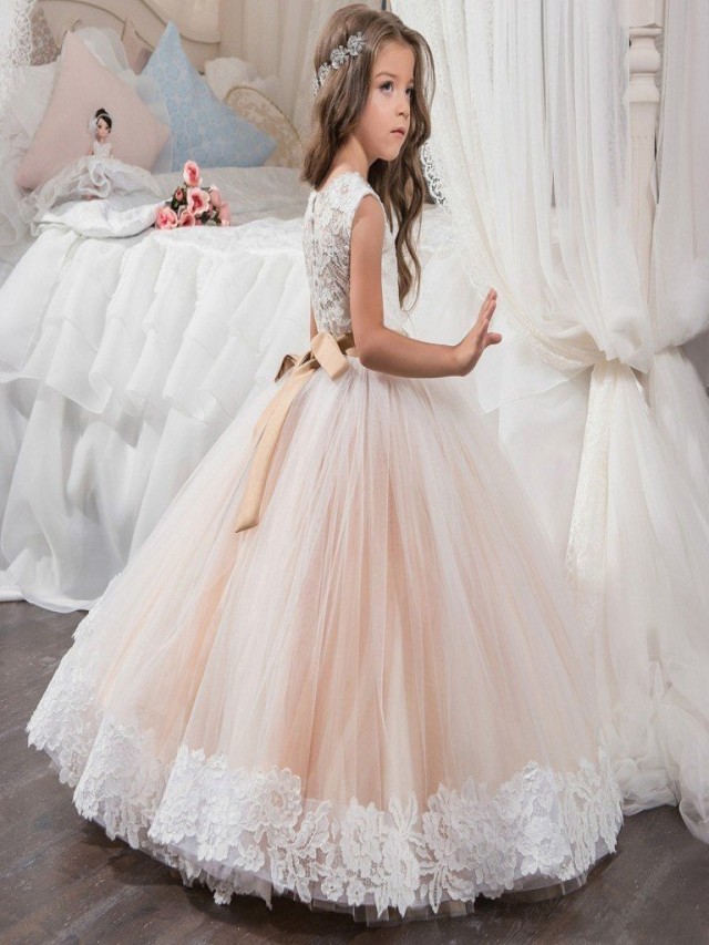 Em geral 101+ Imagen children's designer gowns styles lace and net Cena hermosa