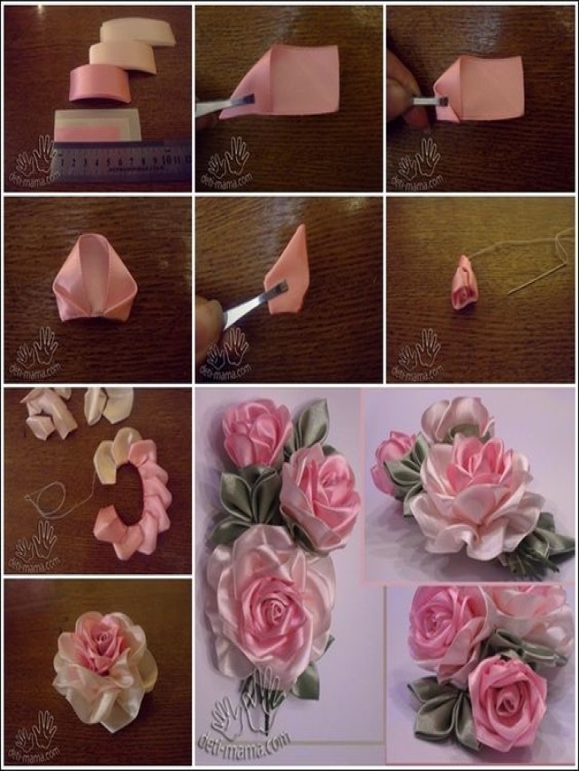Lista 105+ Foto como hacer flores con cinta de raso paso a paso Mirada tensa
