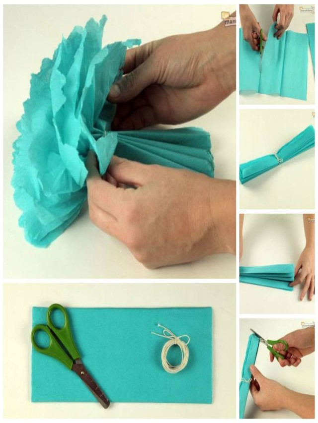 Cómo hacer flores de papel de seda DIY - Manualidades