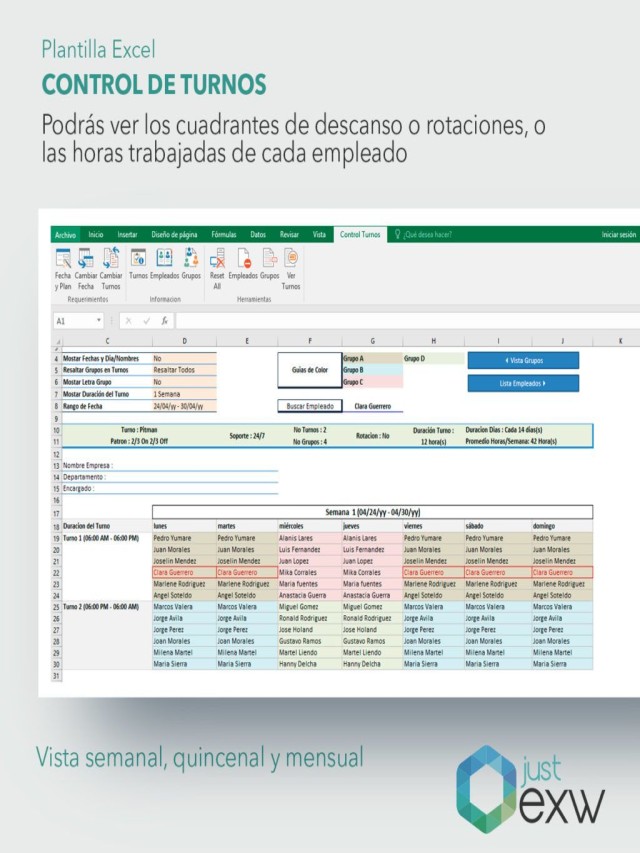 Álbumes 105+ Foto como hacer un cuadrante de turnos rotativos en excel Mirada tensa