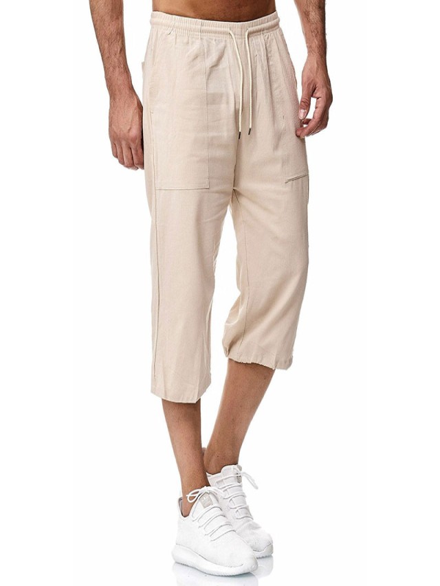 Arriba 98+ Imagen cotton 3/4 length trousers mens Actualizar