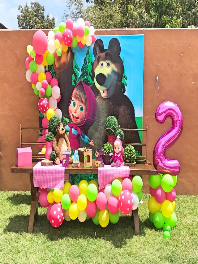 Sintético 96+ Foto cumpleaños mesa decoracion de masha y el oso Cena hermosa