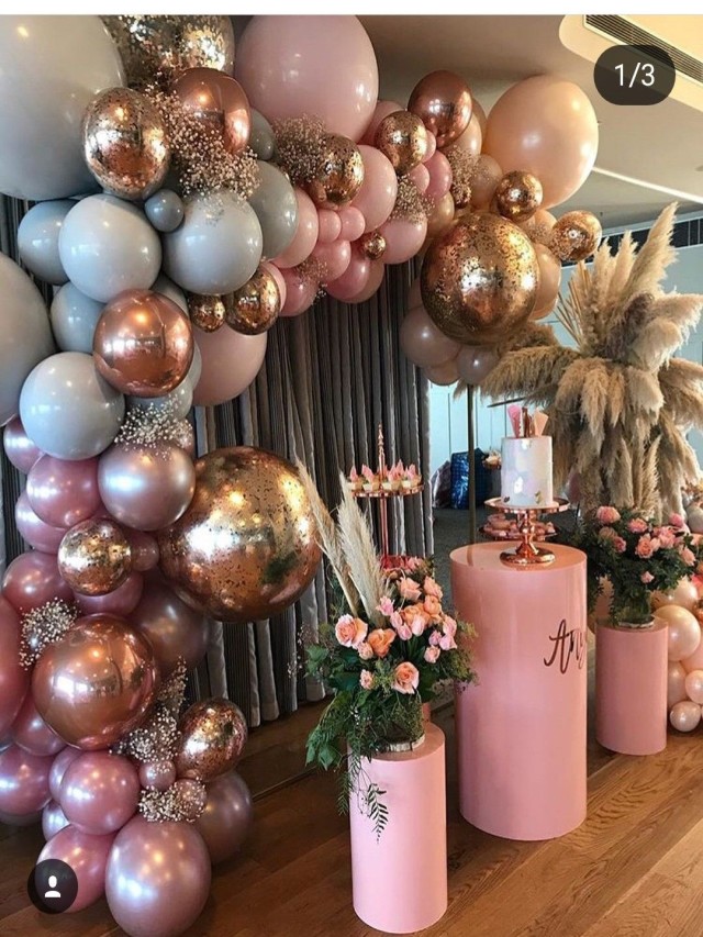 Arriba 102+ Foto decoracion con globos rosa y plata El último