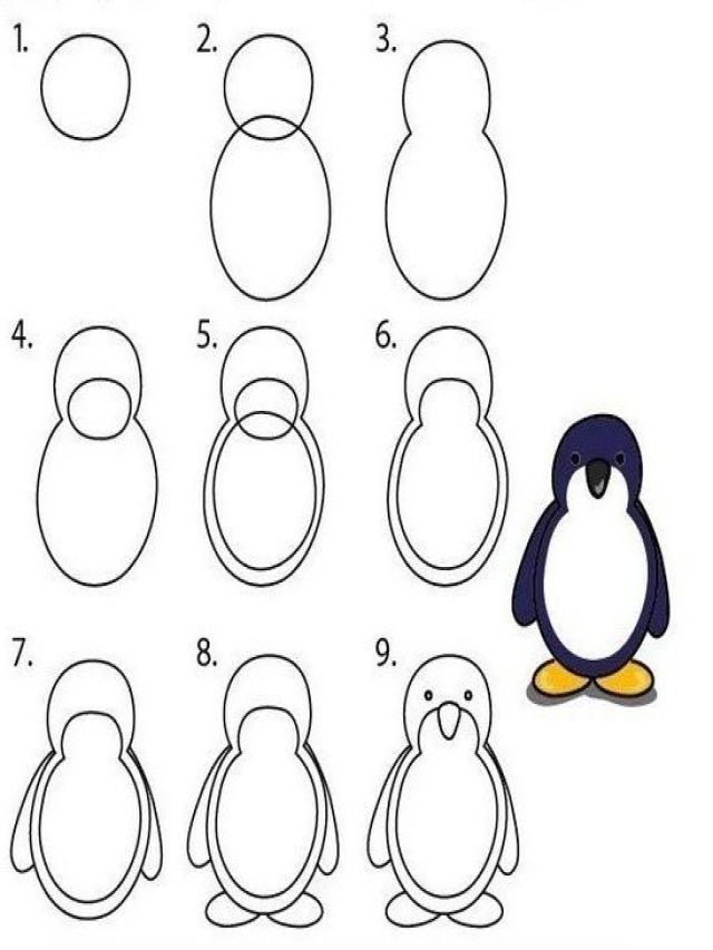 Lista 90+ Imagen dibujo de pingüino paso a paso Mirada tensa