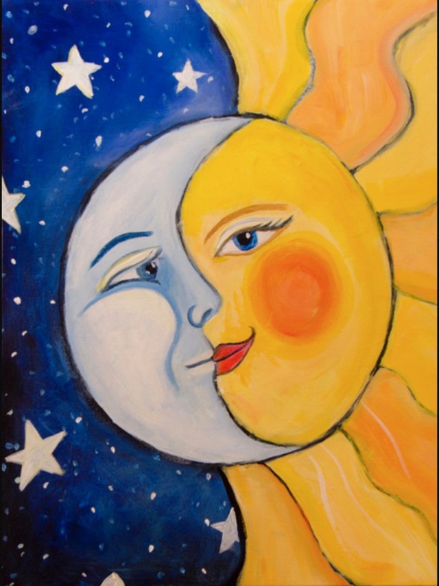 Lista 90+ Imagen dibujo sol y luna colores calidos y frios Lleno