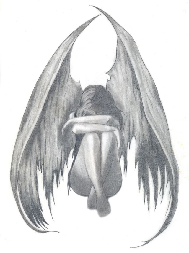 Arriba 91+ Foto dibujos a lapiz de angeles tristes El último
