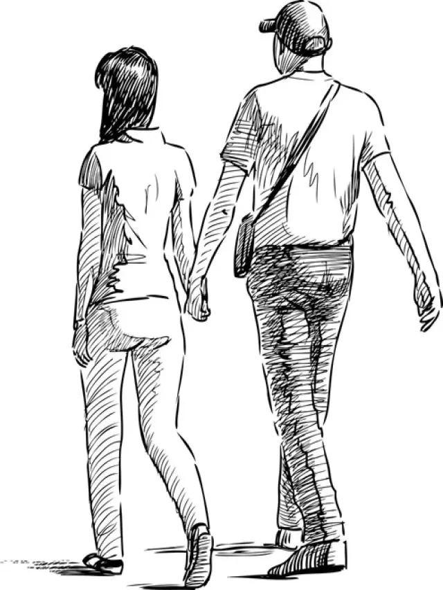 Lista 95+ Foto dibujos a lapiz de parejas caminando Lleno