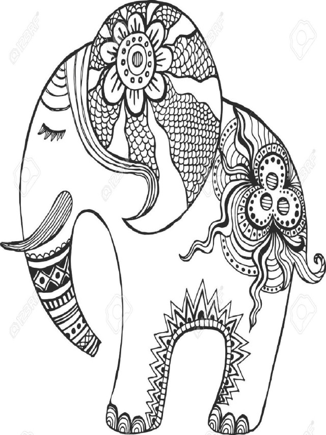Arriba 95+ Imagen dibujos de elefantes hindues para colorear El último