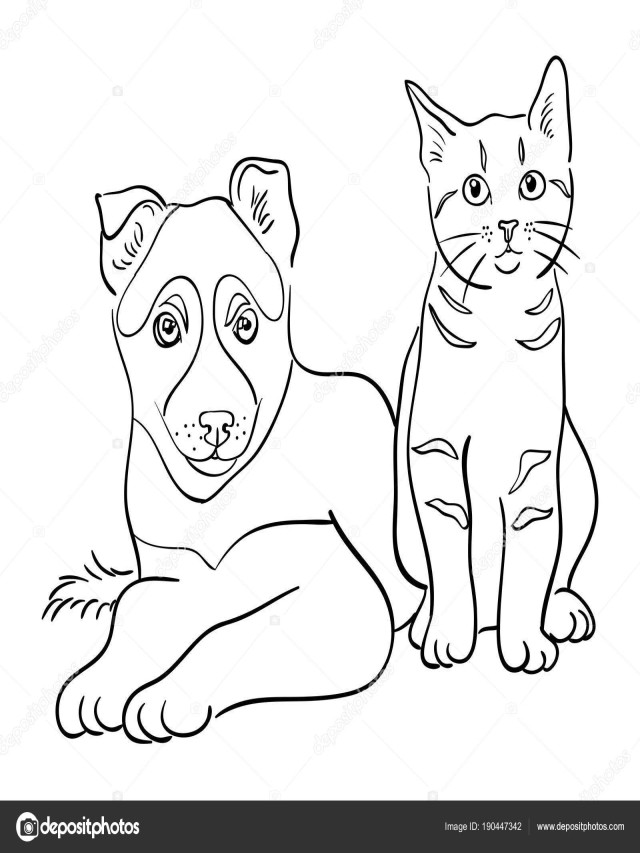 Álbumes 104+ Foto dibujos de gatitos y perritos para colorear Lleno