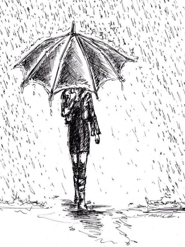 Lista 102+ Foto dibujos de personas bajo la lluvia a lapiz Lleno