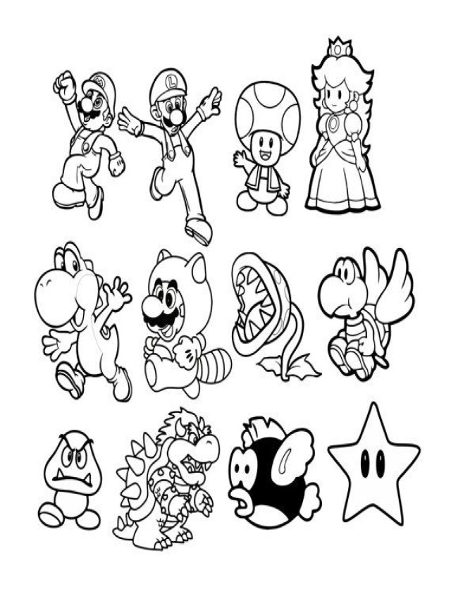 Arriba 103+ Foto dibujos de todos los personajes de mario bros para colorear Mirada tensa