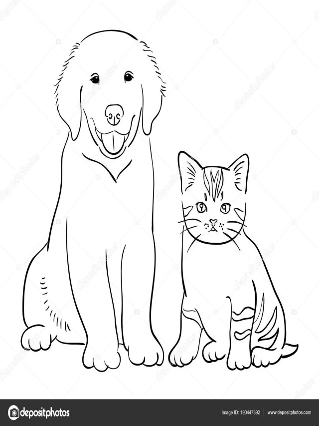 Lista 100+ Imagen dibujos para colorear de perros y gatos El último