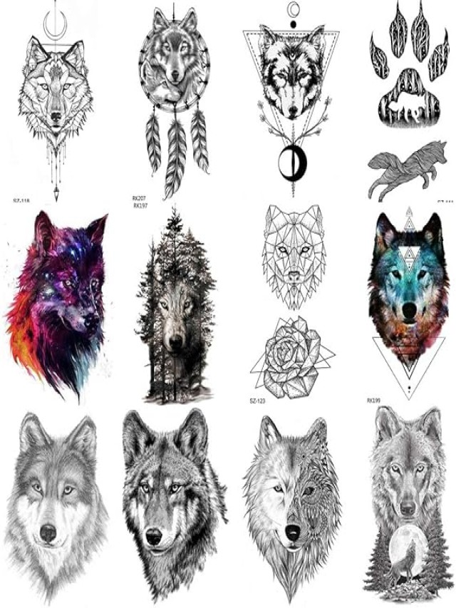 Sintético 104+ Foto diseños plantillas de lobos para tatuar Mirada tensa