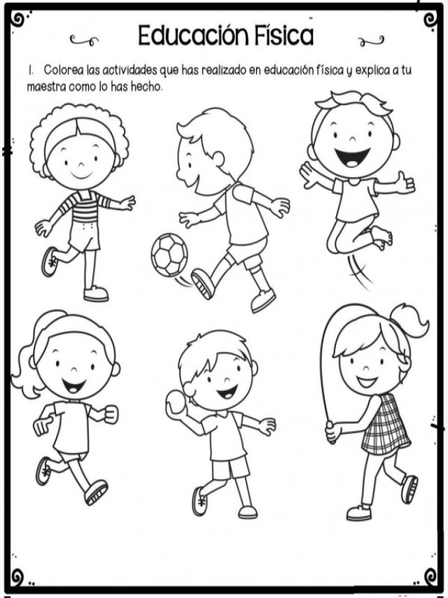 Sintético 95+ Foto ejercicios de educacion fisica para niños para colorear Actualizar