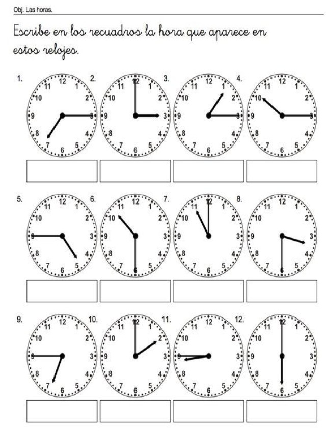Lista 92+ Foto ejercicios de reloj para tercero de primaria pdf El último