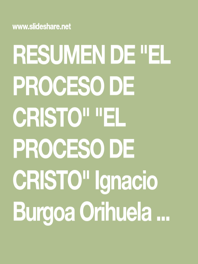Lista 92+ Foto el proceso de cristo ignacio burgoa orihuela pdf Actualizar
