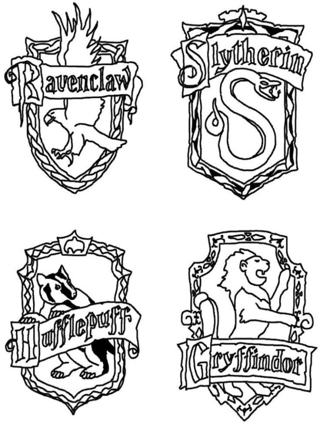 Arriba 98+ Imagen escudos harry potter para imprimir y colorear Cena hermosa