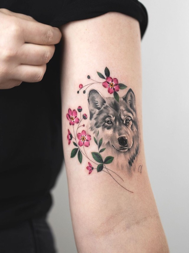 Lista 91+ Foto flores tatuajes de lobos para mujer Actualizar