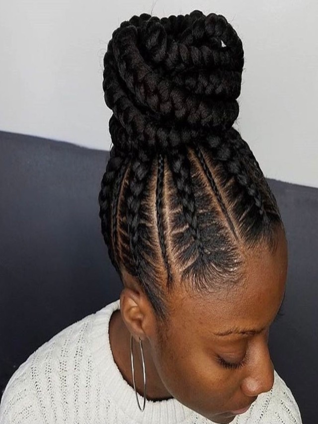 Em geral 104+ Imagen french braid updo styles for black hair Actualizar
