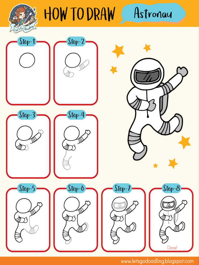 Em geral 94+ Imagen how to draw a cartoon astronaut El último