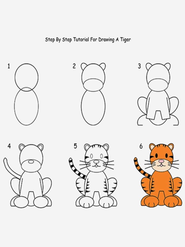 Arriba 93+ Imagen how to draw a tiger easy Cena hermosa