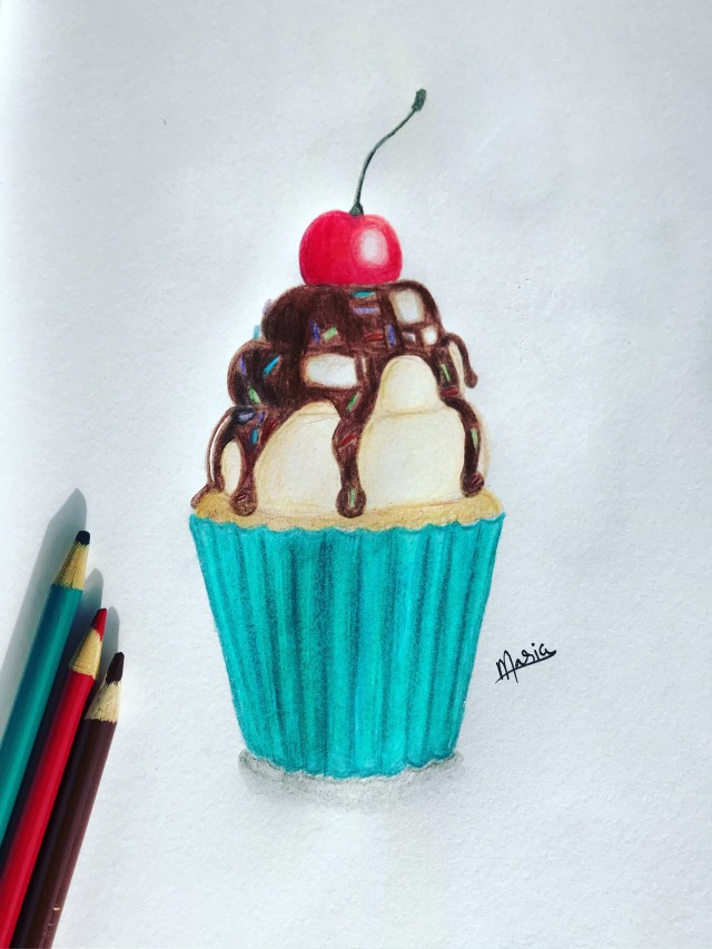 Lista 101+ Imagen how to draw a realistic cupcake Cena hermosa