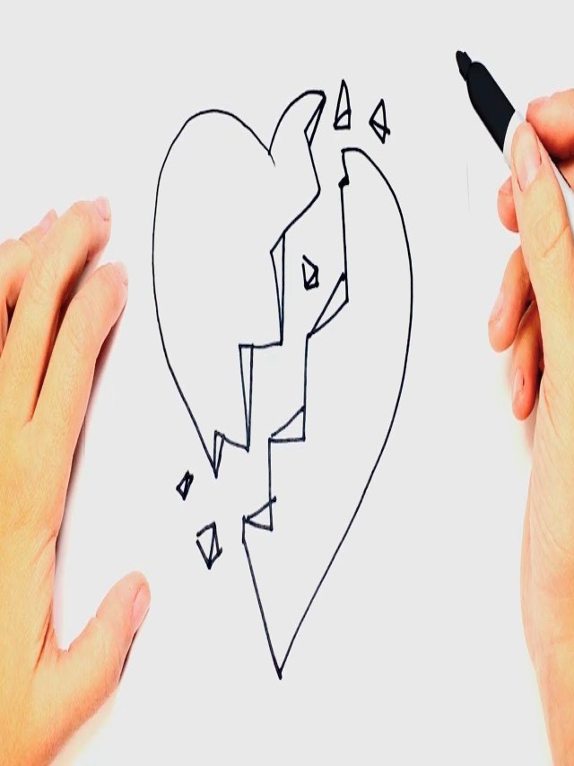 Arriba 104+ Imagen how to draw a broken heart Cena hermosa