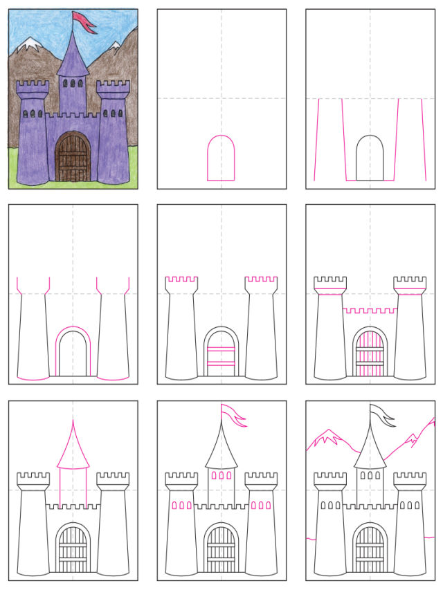 Em geral 104+ Imagen how to draw a medieval castle El último