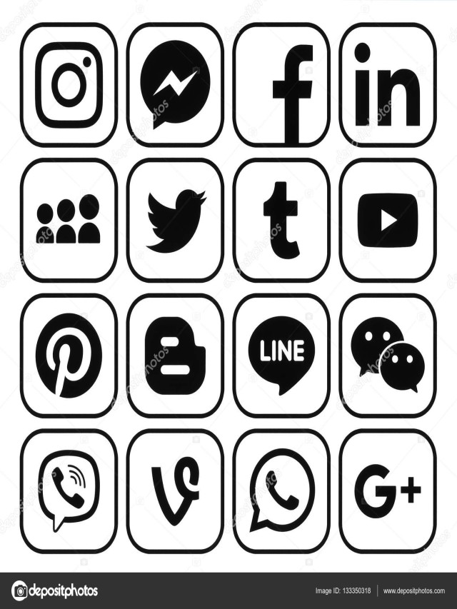 Sintético 92+ Foto iconos de redes sociales blanco y negro Mirada tensa