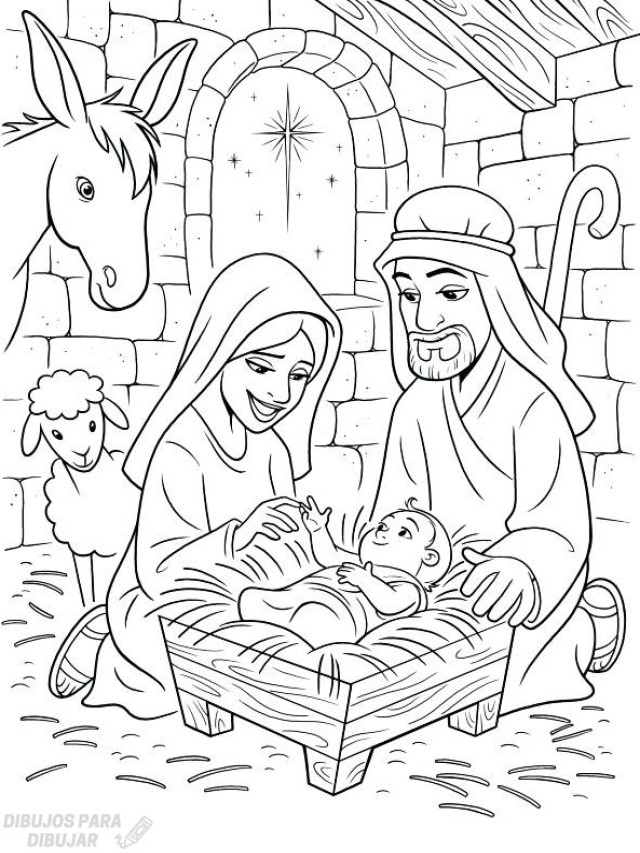 Lista 94+ Imagen imagen del nacimiento de jesus para colorear Cena hermosa