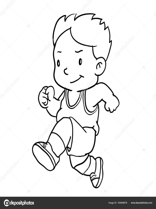 Arriba 92+ Foto imagenes de un niño corriendo para colorear Actualizar