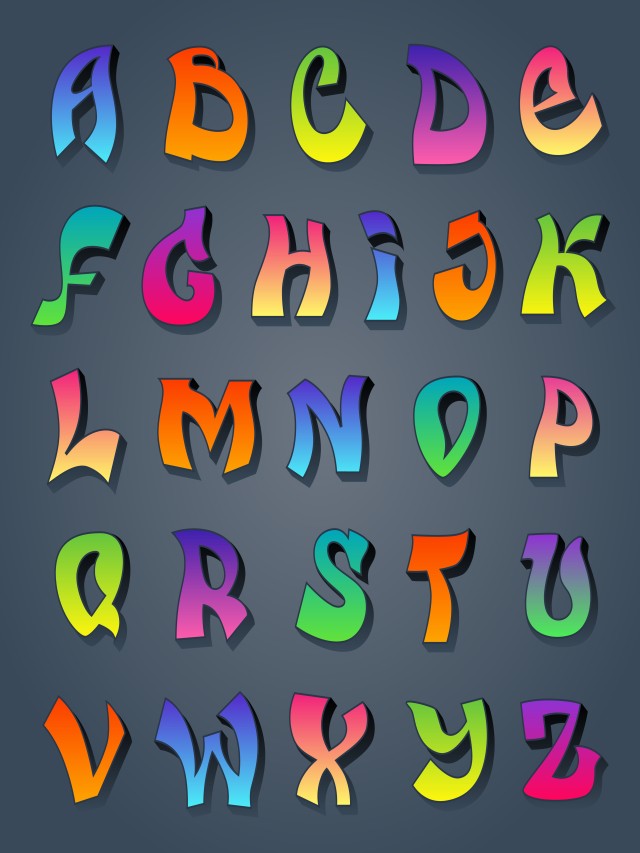 Sintético 97+ Foto imagenes del abecedario en graffiti a color Alta definición completa, 2k, 4k