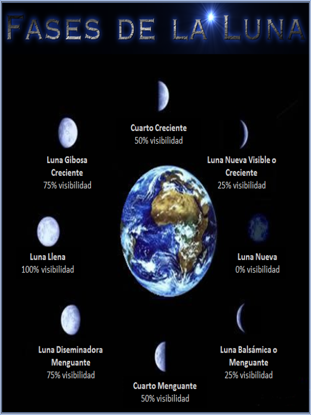 Arriba 103+ Foto lamina de las fases de la luna Lleno