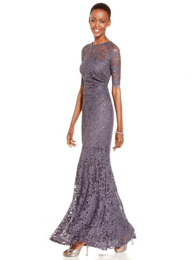 Lista 93+ Imagen long all over glitter lace mermaid dress Lleno