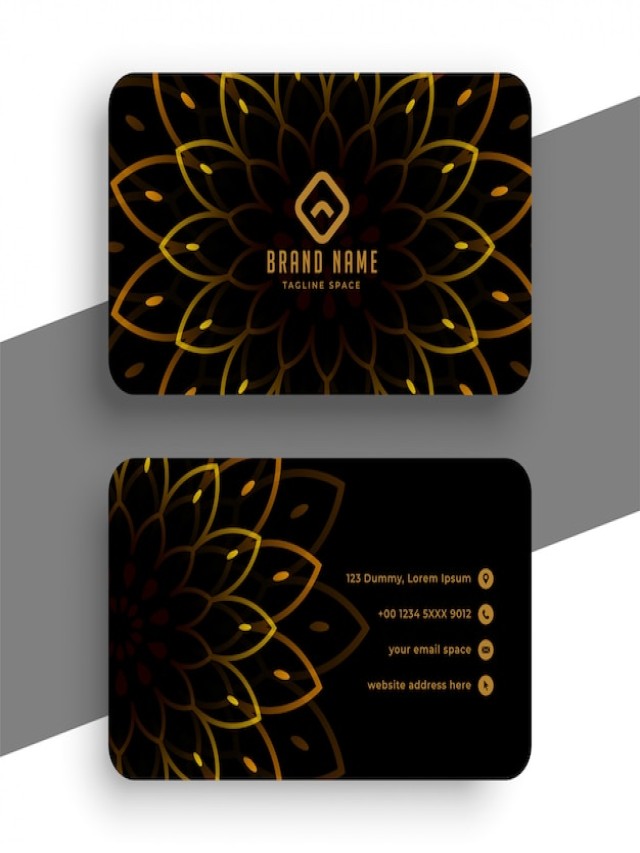 Sintético 101+ Foto lujo tarjetas de presentacion negras con dorado Alta definición completa, 2k, 4k