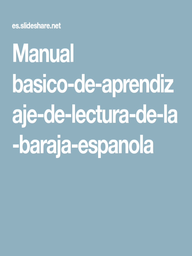 Arriba 97+ Foto manual para leer la baraja española pdf gratis Alta definición completa, 2k, 4k