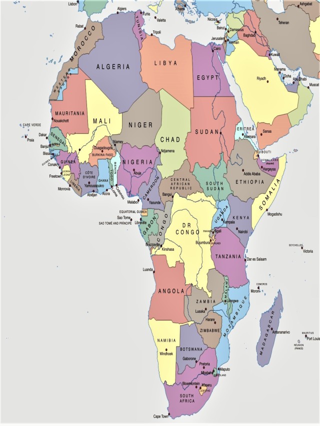 Sintético 94+ Foto mapa de áfrica con nombres y capitales Lleno