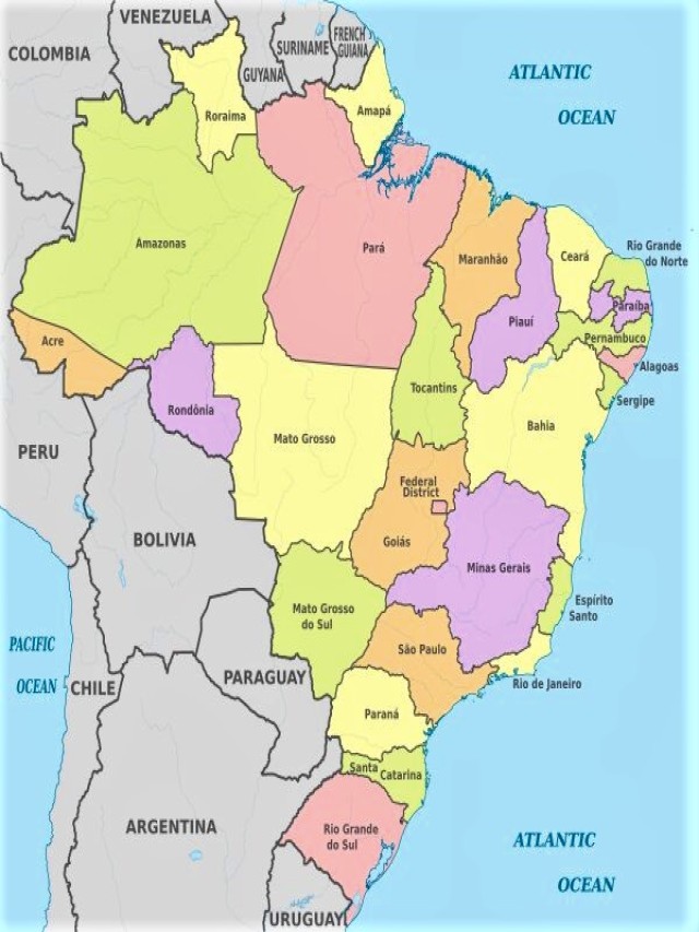 Sintético 105+ Foto mapa de brasil con division politica y nombres Actualizar