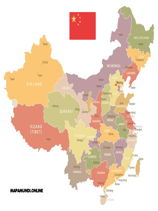 Sintético 94+ Foto mapa de china con nombres y division politica Lleno