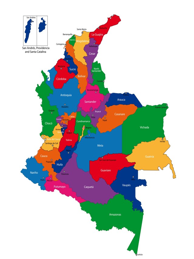Lista 100+ Foto mapa de colombia y sus departamentos y capitales Mirada tensa