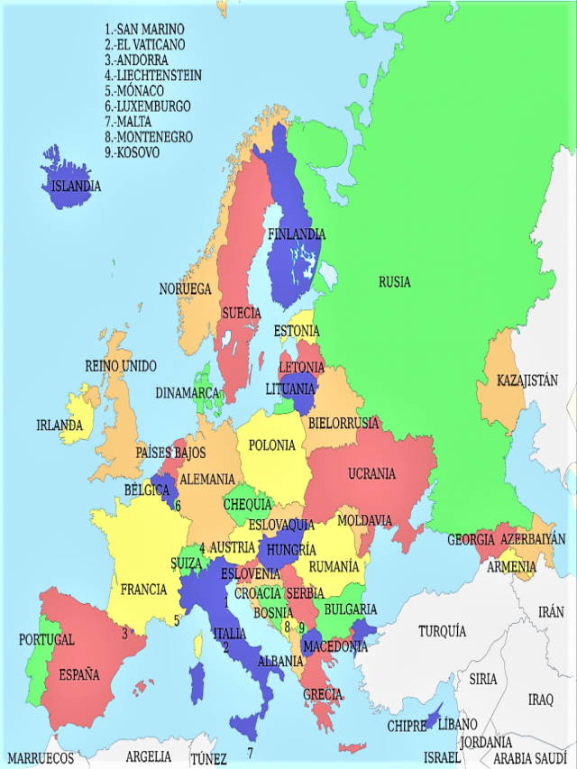 Arriba 93+ Foto mapa de europa con nombres en español para imprimir Alta definición completa, 2k, 4k